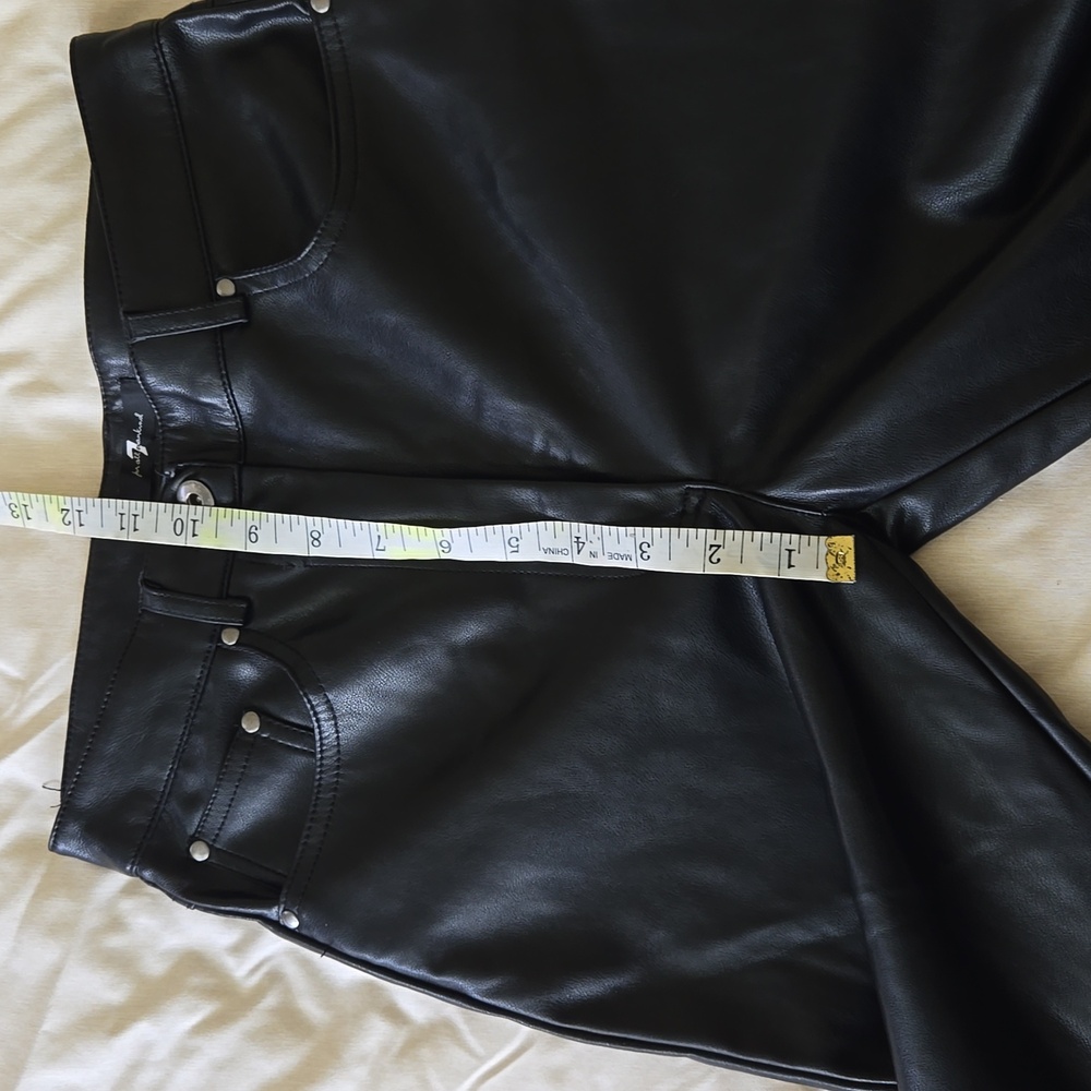 7 for all mankind faux leather black pants high rise ankle xs 7fam - Picture 7 of 8